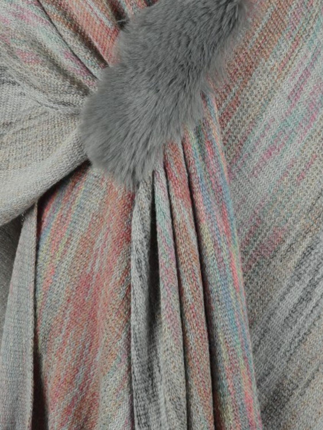 Heathered Fringe Hem Poncho - Tantalize Boutique