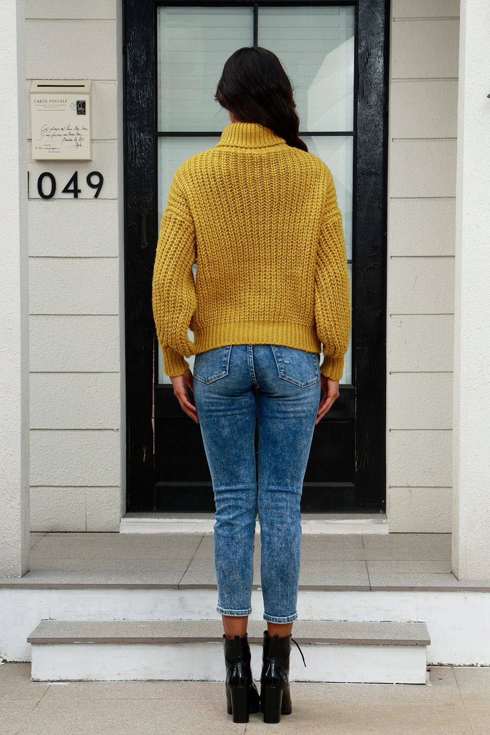 Cable-Knit Turtleneck Long Sleeve Sweater - Tantalize Boutique