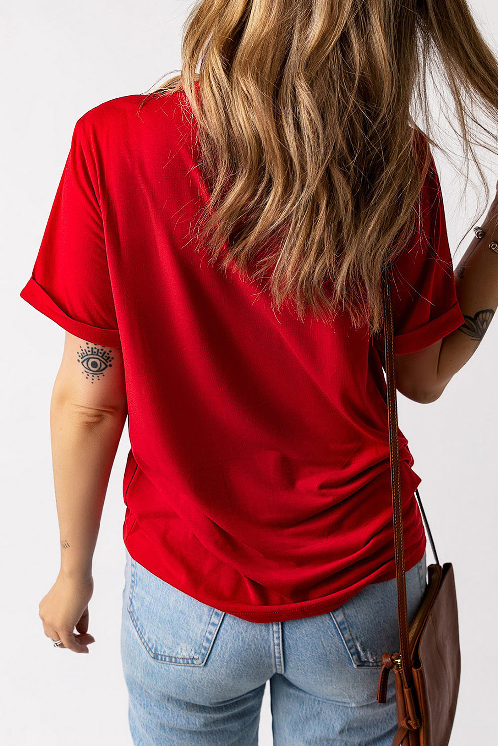Heart Round Neck Short Sleeve T-Shirt - Tantalize Boutique