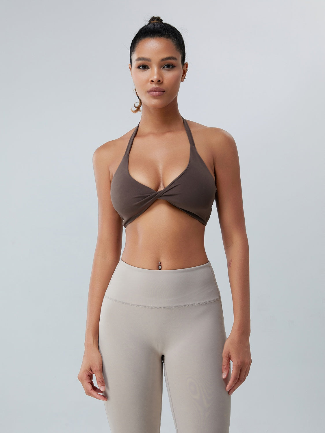 Twisted Halter Neck Active Bra - Tantalize Boutique