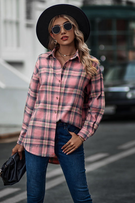Plaid Long Sleeve Shirt - Tantalize Boutique