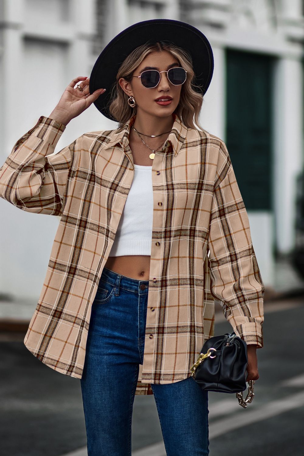 Plaid Long Sleeve Shirt - Tantalize Boutique