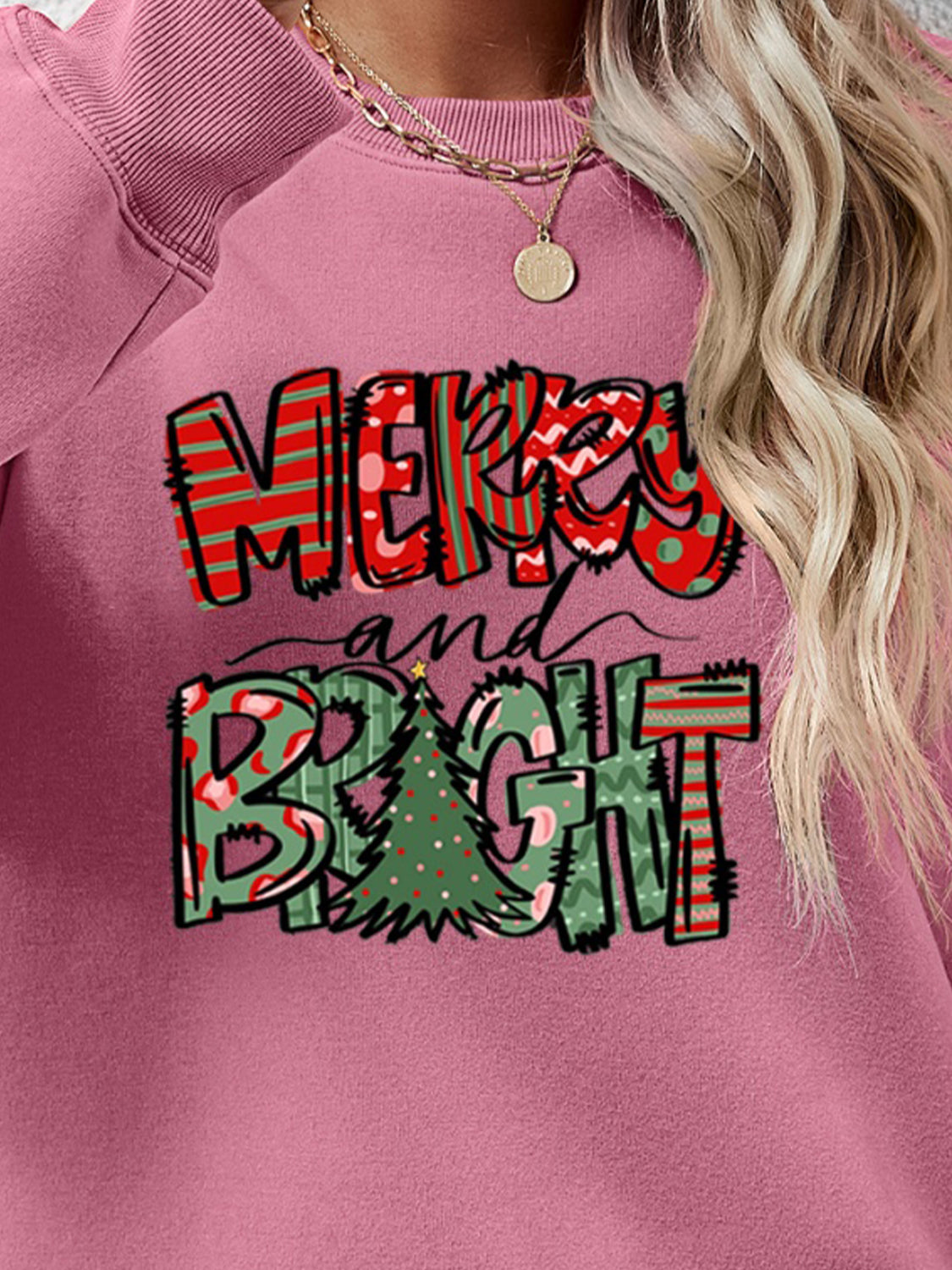 MERRY AND BRIGHT Long Sleeve Sweatshirt - Tantalize Boutique