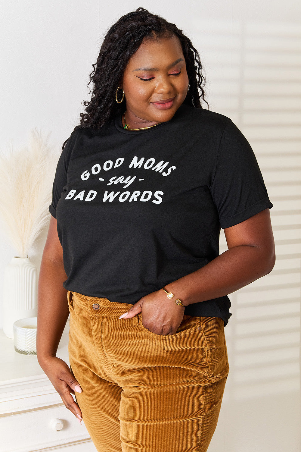 Simply Love GOOD MOMS SAY BAD WORDS Graphic Tee - Tantalize Boutique