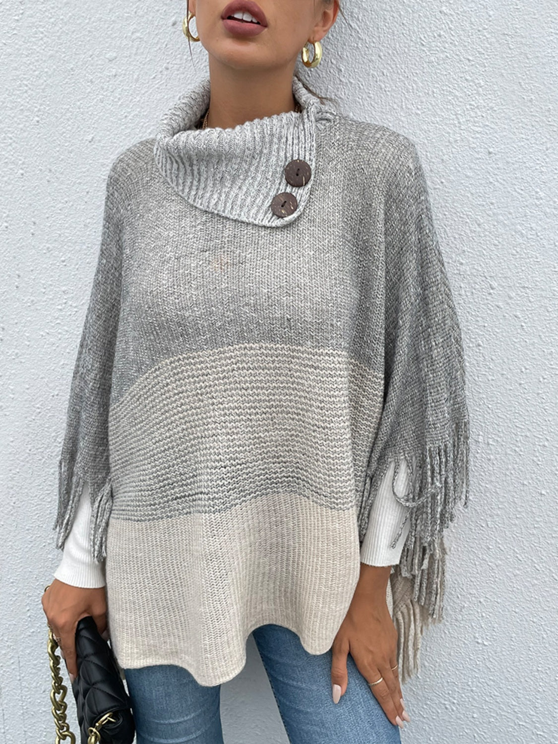 Color Block Fringed Sweater - Tantalize Boutique