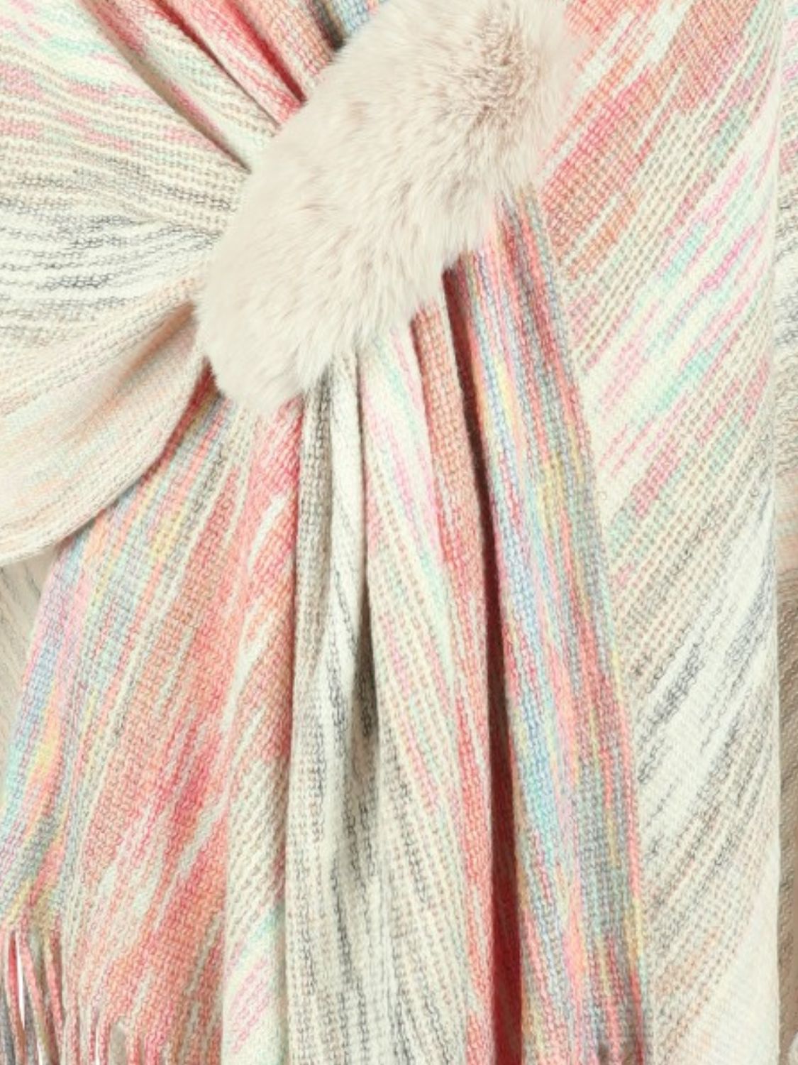 Heathered Fringe Hem Poncho - Tantalize Boutique