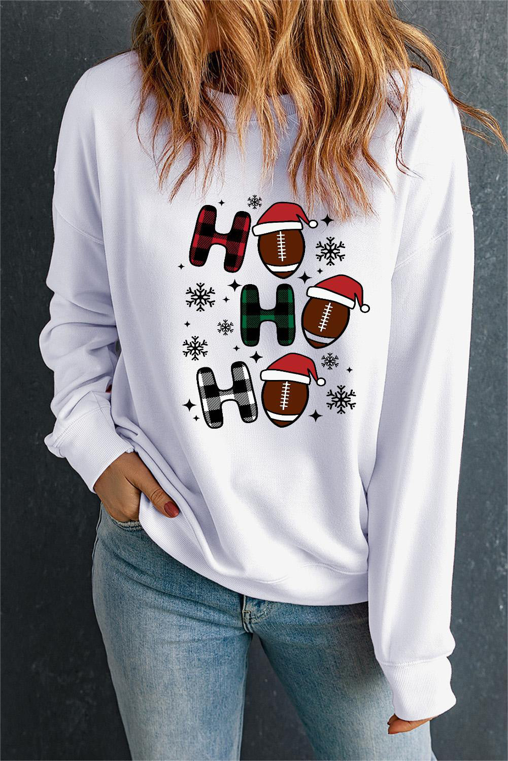 Graphic Round Neck Drop Shoulder Sweatshirt - Tantalize Boutique
