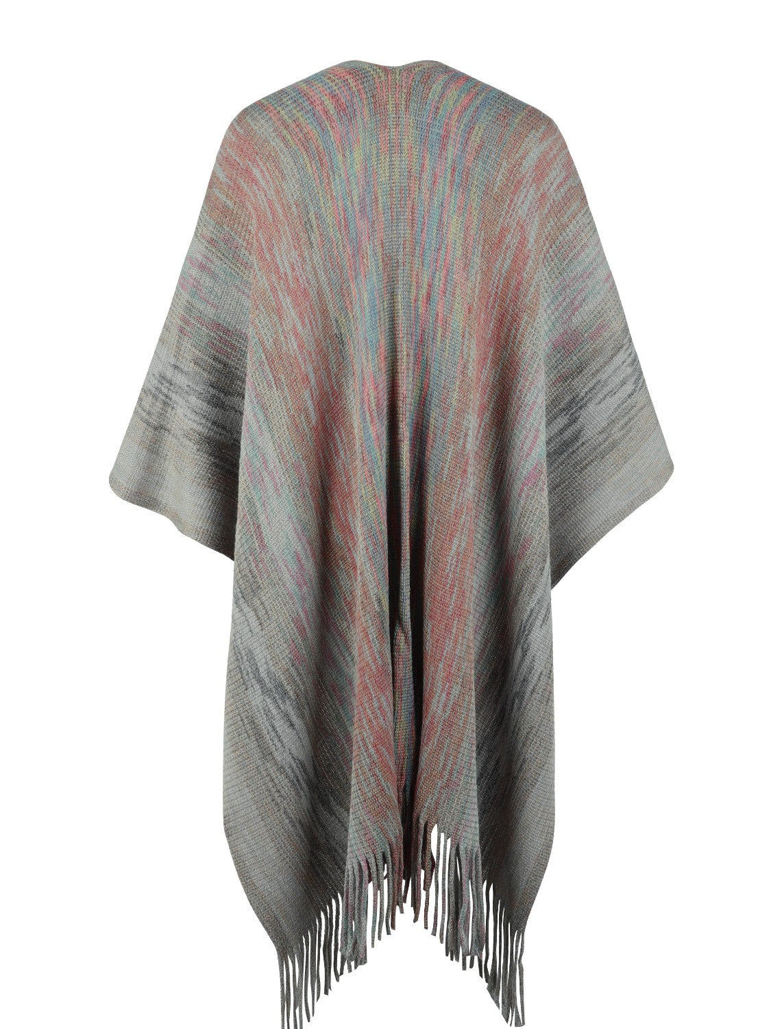 Heathered Fringe Hem Poncho - Tantalize Boutique